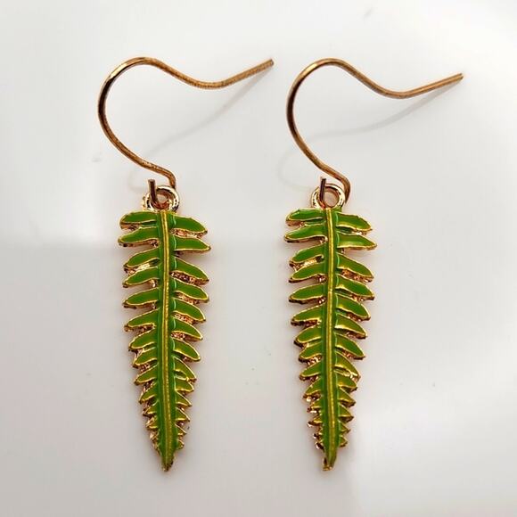 Tropical Boho Leaf Earrings - Picture 1 of 5